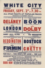 AL DELANEY V JACK LONDON 1938 BOXING FLYER POSTER