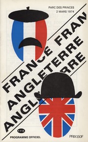 FRANCE V ENGLAND 1974 RUGBY UNION PROGRAMME