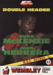 DUKE MCKENZIE V JUAN HERRERA 1987 BOXING PROGRAMME