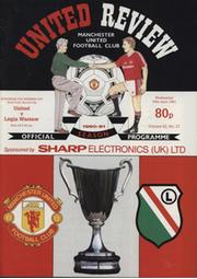MANCHESTER UNITED V LEGIA WARSAW 1991 (EUROPEAN CUP WINNERS CUP SEMI FINAL) FOOTBALL PROGRAMME