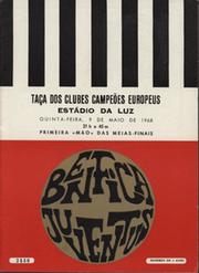BENFICA V JUVENTUS 1968 (EUROPEAN CUP SEMI FINAL) FOOTBALL PROGRAMME