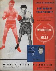 BRUCE WOODCOCK V FREDDIE MILLS 1949 BOXING PROGRAMME
