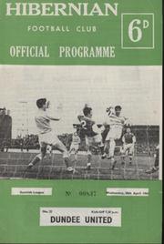 HIBERNIAN V DUNDEE UNITED 1965-66 FOOTBALL PROGRAMME
