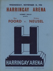 BEN FOORD V WALTER NEUSEL 1936 BOXING PROGRAMME