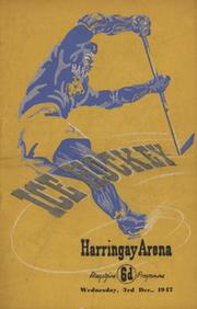 HARRINGAY GREYHOUNDS V WEMBLEY LIONS 1947 ICE HOCKEY PROGRAMME