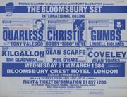 ERROL CHRISTIE V BOBBY HOYE 1984 (BLOOMSBURY) BOXING FLYER