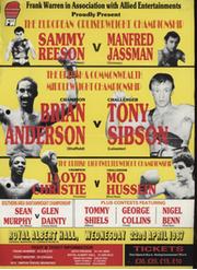 BRIAN ANDERSON V TONY SIBSON 1987 (ROYAL ALBERT HALL) BOXING FLYER