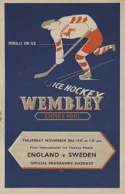 ENGLAND V SWEDEN 1947 ICE HOCKEY PROGRAMME