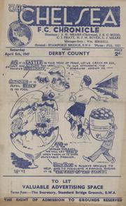 CHELSEA V DERBY COUNTY 1946-47 FOOTBALL PROGRAMME