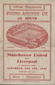 MANCHESTER UNTED V LIVERPOOL 1947-48 FOOTBALL PROGRAMME
