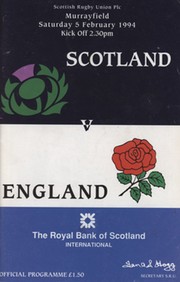 SCOTLAND V ENGLAND 1994 RUGBY PROGRAMME
