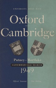 OXFORD V CAMBRIDGE  UNIVERSITY BOAT RACE 1949 ROWING PROGRAMME