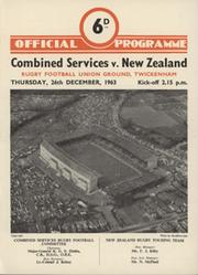 COMBINED SERICES V NEW ZEALAND 1963 RUGBY UNION PROGRAMME