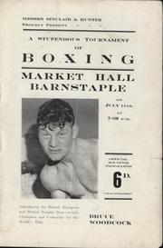 BRUCE WOODCOCK EXHIBTION BOUTS 1949 (BARNSTAPLE) BOXING PROGRAMME