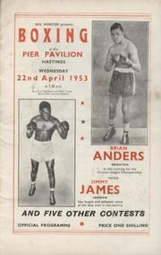 BRIAN ANDERS V JIMMY JAMES (HASTINGS) 1953 BOXING PROGRAMME