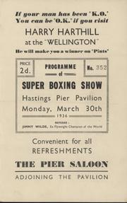 CON FLYNN V NICK LUCAS 1936 (HASTINGS) BOXING PROGRAMME