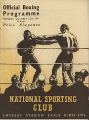 JACK CARRICK V JOHNNY FINNERTY 1937 BOXING PROGRAMME