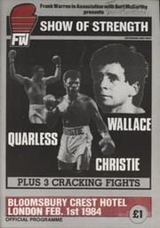 ERROL CHRISTIE V JOEL BONNETAZ (MIDDLEWEIGHT CONTEST) 1984 BOXING PROGRAMME