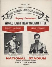 DONNY LALONDE V LESLIE STEWART (WORLD LIGHTWEIGHT CHAMPIONSHIP) 1988 BOXING PROGRAMME