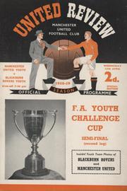 MANCHESTER UNITED V BLACKBURN ROVERS 1958-59 (FA YOUTH CUP SEMI-FINAL) FOOTBALL PROGRAMME