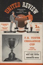 MANCHESTER UNITED V WEST HAM UNITED 1956-57 (FA YOUTH CUP FINAL) FOOTBALL PROGRAMME