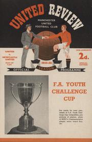 MANCHESTER UNITED V NEWCASTLE UNITED 1955-56 (FA YOUTH CUP) FOOTBALL PROGRAMME