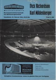 DICK RICHARDSON V KARL MILDENBERGER 1962 BOXING PROGRAMME