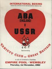ABA (ENGLAND) V USSR (AMATEUR BOXING) 1962 BOXING PROGRAMME