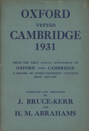 OXFORD VERSUS CAMBRIDGE 1931