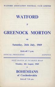 WATFORD V GREENOCK MORTON (FRIENDLY MATCH) 1969-70 FOOTBALL PROGRAMME