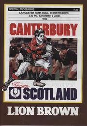 CANTERBURY V SCOTLAND 1990 RUGBY PROGRAMME