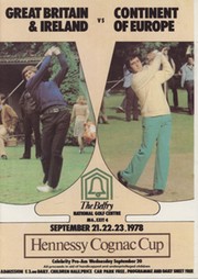GB & IRELAND V EUROPE 1978 (HENNESSY COGNAC CUP) GOLF PROGRAMME