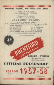 BARNET V WOKING (FA AMATEUR CUP SEMI-FINAL REPLAY) 1957-58 FOOTBALL PROGRAMME