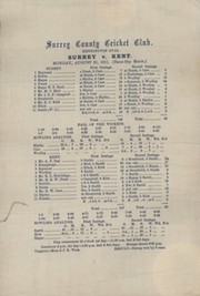 SURREY V KENT 1911 SILK CRICKET SCORECARD