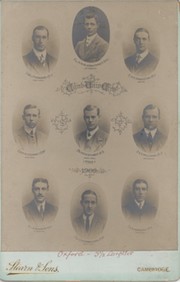 CAMBRIDGE UNIVERSITY CREW 1909 CABINET PHOTOGRAPH