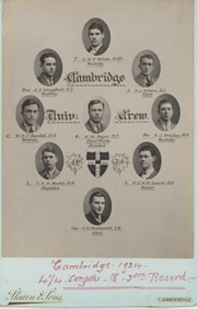 CAMBRIDGE UNIVERSITY CREW 1934 CABINET PHOTOGRAPH