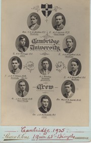 CAMBRIDGE UNIVERSITY CREW 1935 CABINET PHOTOGRAPH