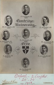 CAMBRIDGE UNIVERSITY CREW 1938 CABINET PHOTOGRAPH