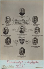 CAMBRIDGE UNIVERSITY CREW 1939 CABINET PHOTOGRAPH