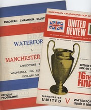 MANCHESTER UNITED V WATERFORD 1968 (BOTH LEGS) FOOTBALL PROGRAMMES