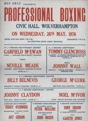 GARFIELD MCEWAN V NEVILLE MEADE (WOLVERHAMPTON CIVIC HALL) 1976 BOXING FLYER POSTER