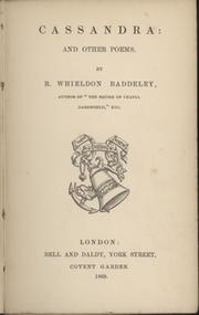 CASSANDRA AND OTHER POEMS (INCLUDING "THE STOUT CRICKETER")