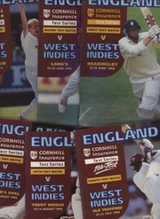 ENGLAND V WEST INDIES 1995 CRICKET PROGRAMMES - SET OF 6