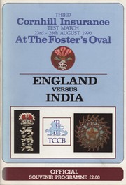 ENGLAND V INDIA 1990 (OVAL) CRICKET PROGRAMME