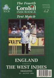 ENGLAND V WEST INDIES 1991 (EDGBASTON) CRICKET PROGRAMME