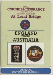 ENGLAND V AUSTRALIA 1985 3RD TEST (TRENT BRIDGE) CRICKET PROGRAMME