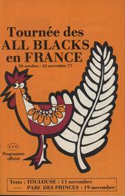 FRANCE V NEW ZEALAND 1977 RUGBY UNION PROGRAMME