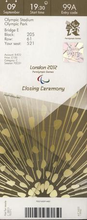 LONDON 2012 OLYMPICS CLOSING CEREMONY TICKET