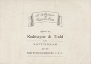 A COLLECTION OF HISTORIC BATS OFFERED BY REDMAYNE & TODD FOR THE NOTTINGHAMSHIRE C.C.C.