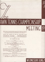 WIMBLEDON CHAMPIONSHIPS 1938 TENNIS PROGRAMME